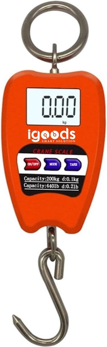 Igoods Digitale kraanweegschaal - Hangweegschaal 200kg