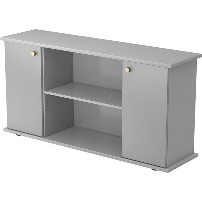 KAPA SB | Dressoir | met deuren - Grijs/Zilver met knop