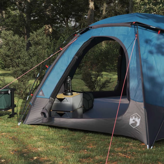 vidaXL - Dometent - met - Verwijderbare - Regenfly - 4-persoons - Blauw