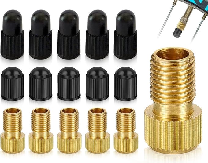 Allecto Plus - Fietsventieladapterset met 5 messing ventieladapters