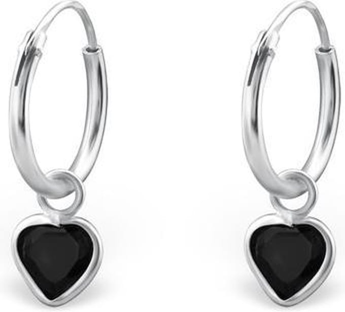 Montebello Oorbellen Adel Black - 925 Zilver E-Coating - Hart - ∅10mm