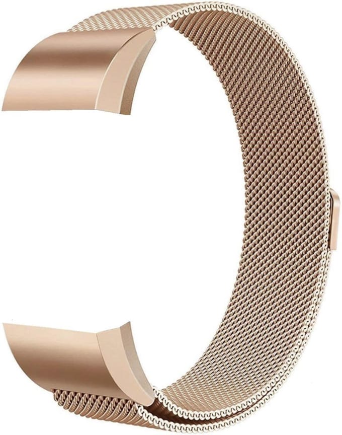 Fit Evolve Milanees bandje - Fitbit Charge 3 - Fitbit Charge 4 rose goud - Small