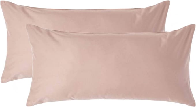 Homescapes Luxe Satijn Kussensloop 40x80 cm – Beige – Set van 2 – 100% Egyptisch Katoen Satijn – Draaddichtheid 1000