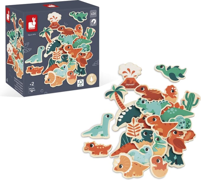 JANOD magneten dinos 2 jr+ / 24 stks