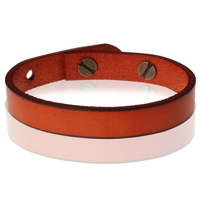 Stone Valley leren armband Verstelbaar Heren Bruin