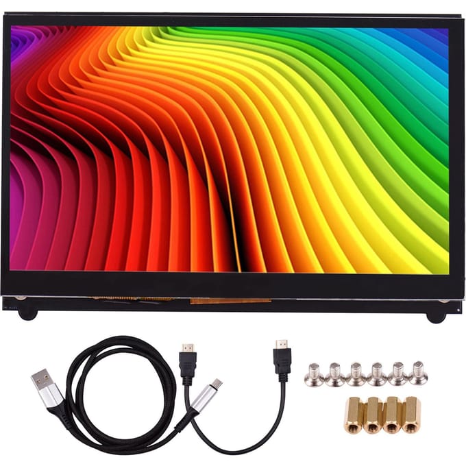 Aibecy 7 inch HD IPS capacitieve touchscreen-display 1024 * 600 resolutie kleine draagbare monitor met 7 Inch