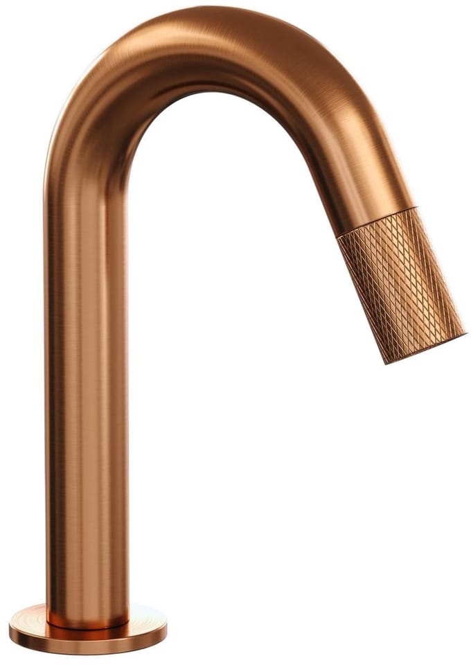 Brauer Copper Carving opbouw fonteinkraan met gebogen uitloop koper geborsteld PVD