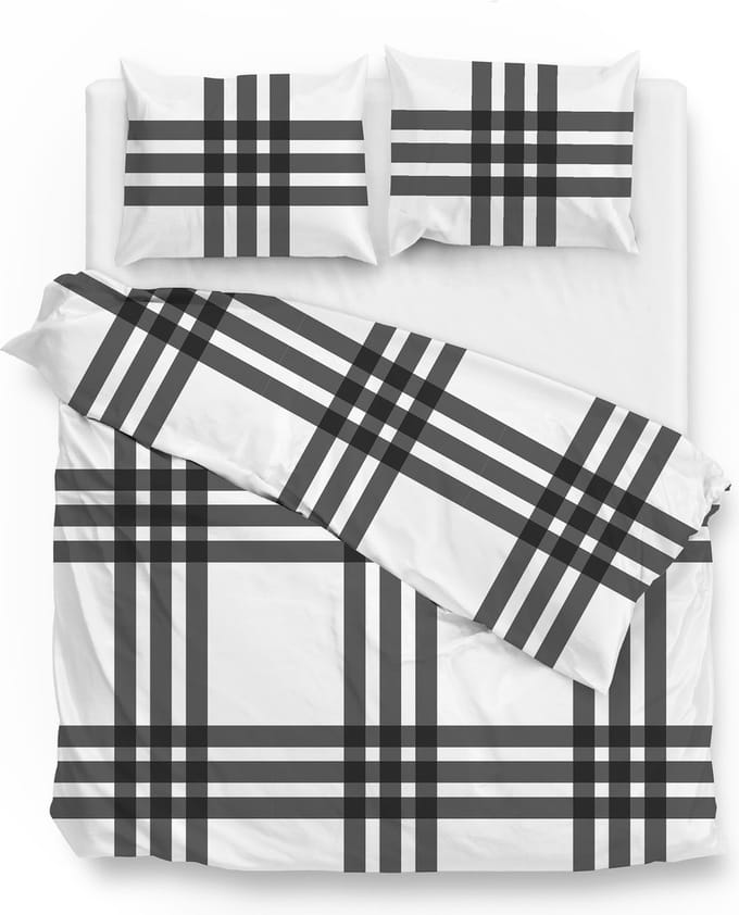 Zohome Mendel Dekbedovertrek - Lits-jumeaux - Flanel - 240x200-220cm - Wit