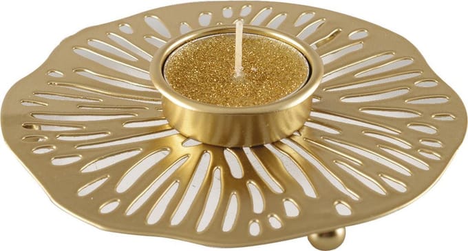 Luxe Gouden Waxinehouder op Voet – Elegant en Modern Design