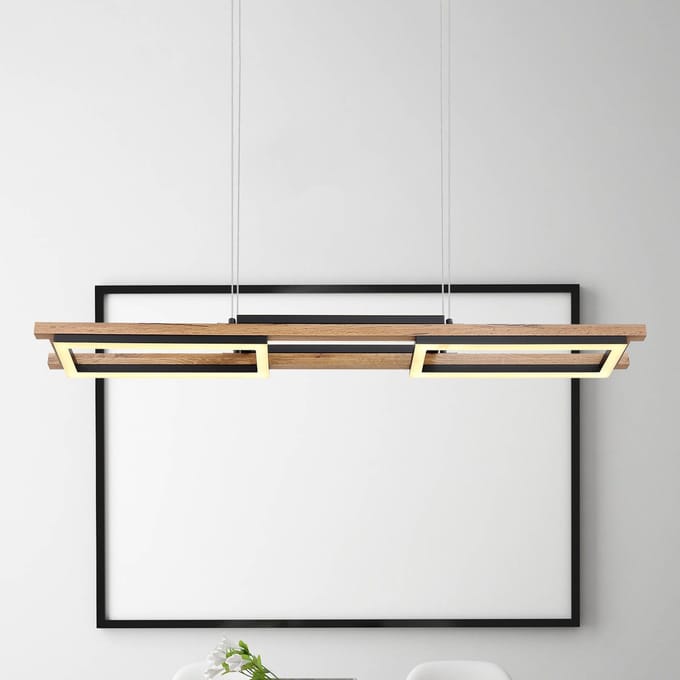 Globo LED hanglamp Illa in houtdesign