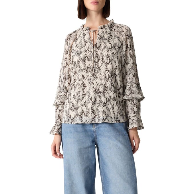 Comma Blouses Grey/black Taglia: 42 | Maglie a manica lunga Outlet | Donna | Grigio