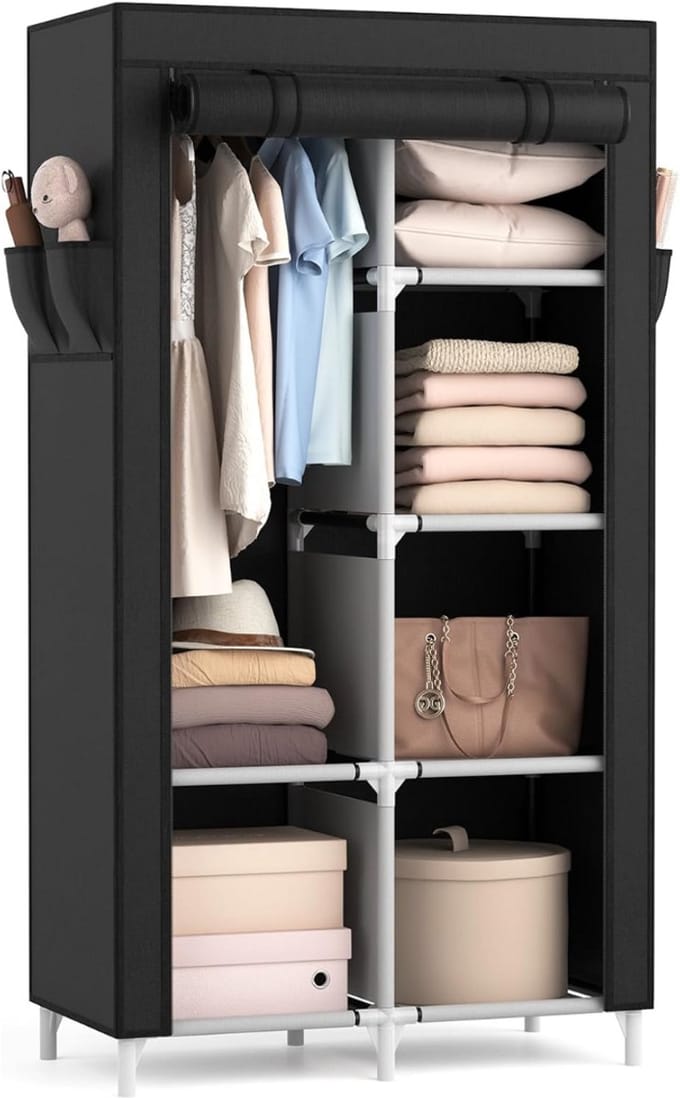 Dressing Kasten - Kledingkast - Kledingkasten Slaapkamer - Organizer - Zwart