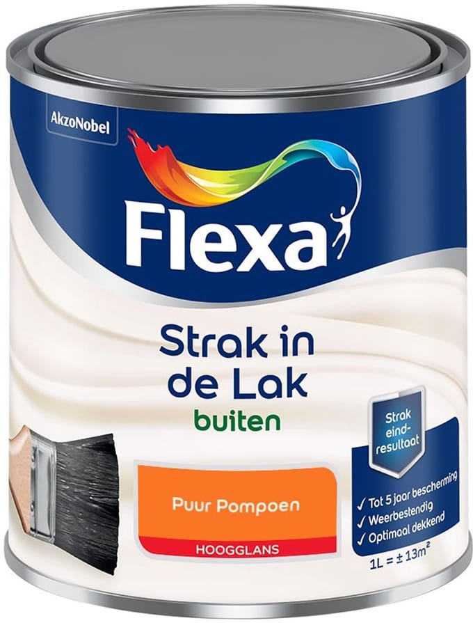 Flexa - Strak In De Lak Buitenlak Hoogglans - Puur Pompoen - Mengverf - 1 L