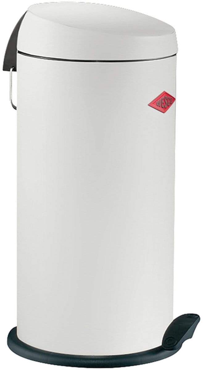 WESCO Capboy Maxi Prullenbak | Pedaalemmer | 22 Liter | Metaal - Wit | Afvalemmer - Made in Germany
