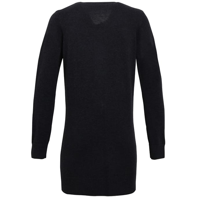 Premier Dames/Dames Longline V Hals Gebreid Vest (Houtskool)