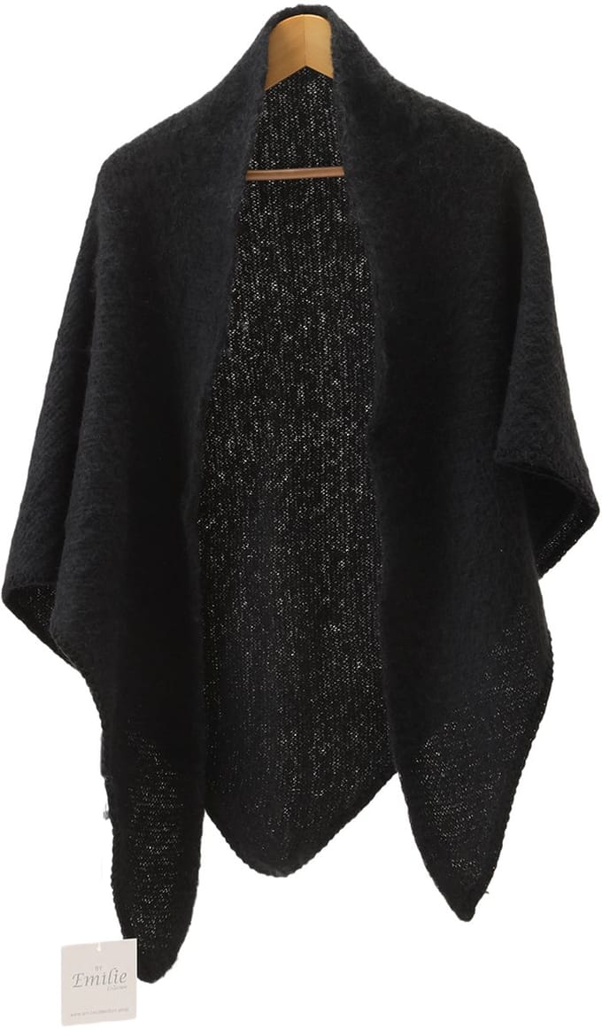 Emilie scarves - sjaal - wintersjaal - driehoek - zwart