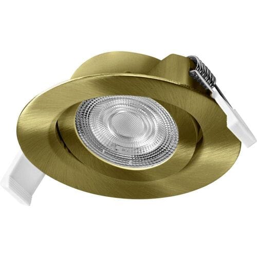 OSRAM Spot Set LED inbouwspot Simple DIM, 4,9W 827 messing, set van 3 dimbare wandschakelaar, warm wit 2700K