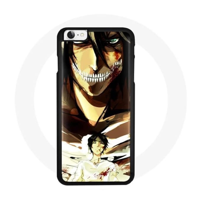 Coque Maniacase pour Iphone 4 Eren Série Attack On Titans Anime zwart