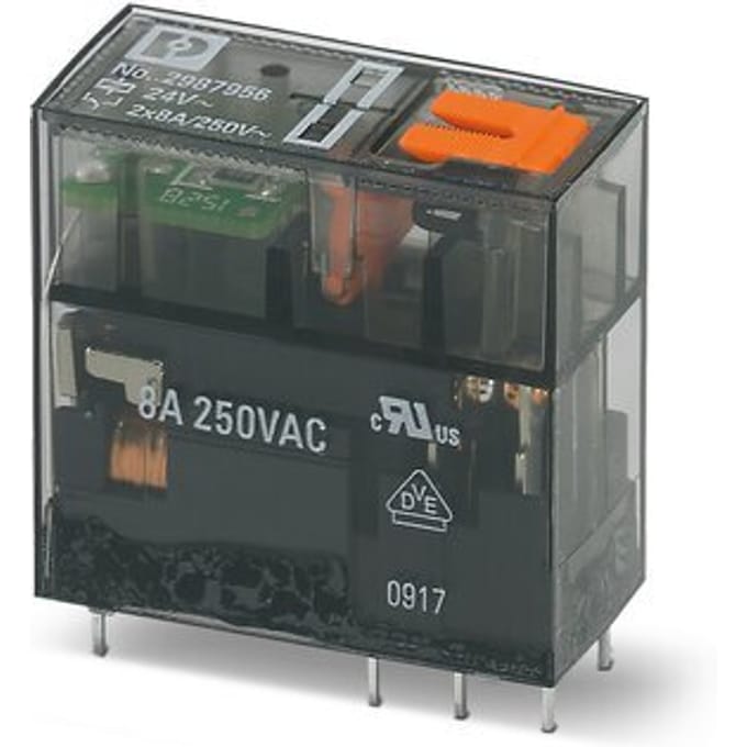 Phoenix Contact REL-MR- 24AC/21-21/MS Printrelais 24 V/AC 8 A 2x wisselcontact 10 stuk(s)