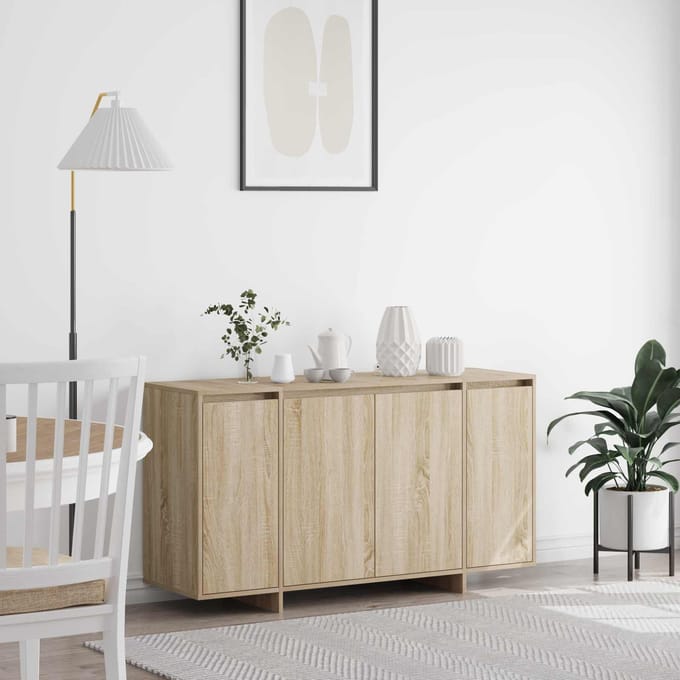 vidaXL - Dressoir - Sonoma - Eik - 135 - x - 41 - x - 75 - cm - Bewerkt - hout