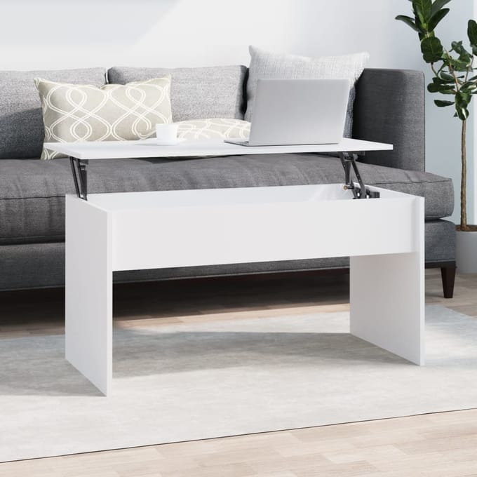 vidaXL - Salontafel - 102x50,5x52,5 - cm - bewerkt - hout - wit