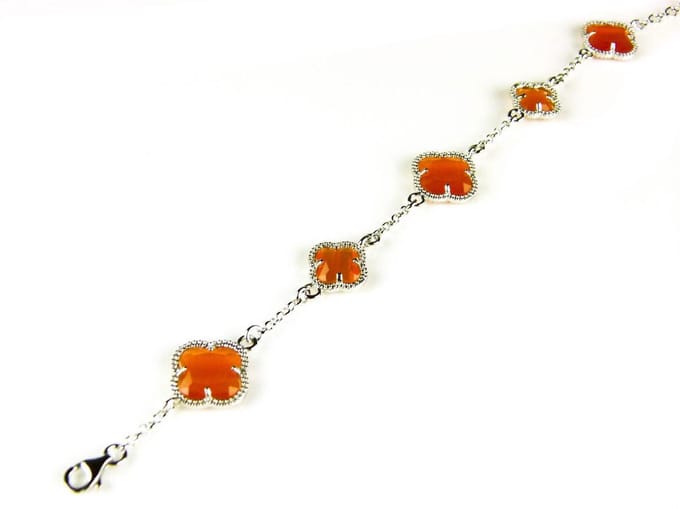 model 5 fiori armband in zilver oranje