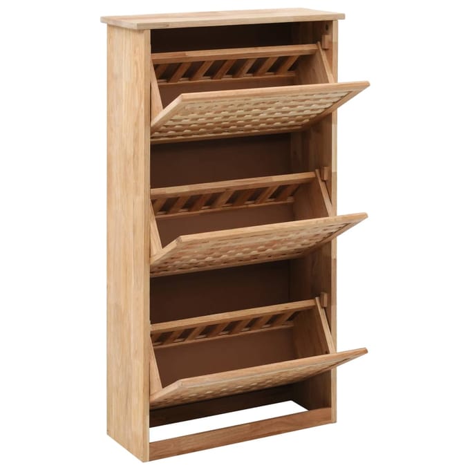 vidaXL - Schoenenkast - 55x20x104 - cm - massief - walnotenhout