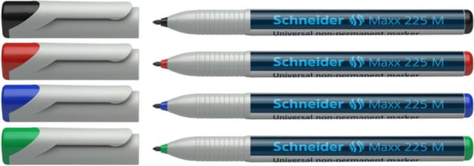 Schneider universele non-permanent marker - Maxx 225 - M - 4 stuks assorti - S-1218