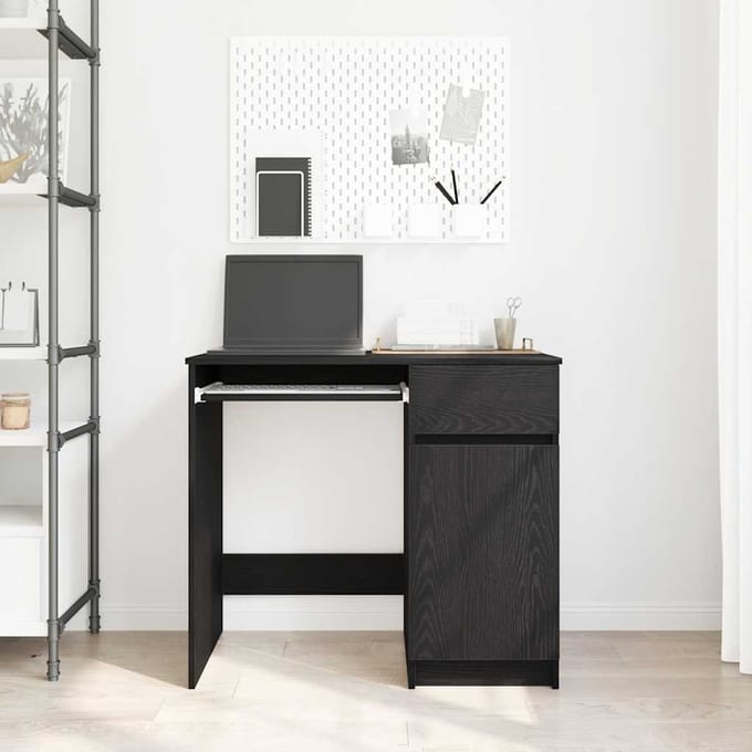vidaXL - Bureau - 86x49x76 - cm - spaanplaat - zwart - eikenkleurig