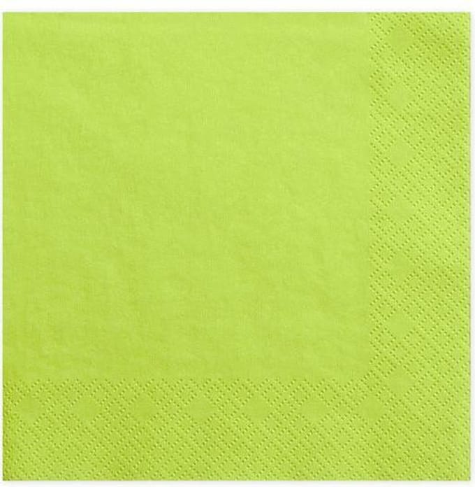 """Servetten, drie laags, groen apple, 33x33cm (1 zakje met 20 stuks)"""