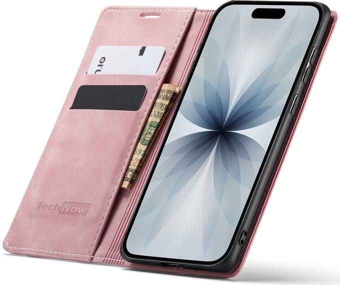Hoesje geschikt voor iPhone 17 - Book Case Leer Slimline Roze