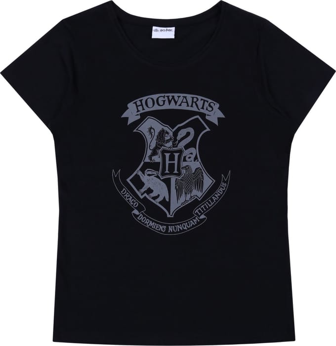 Zwart dames t-shirt met grijs Zweinstein logo