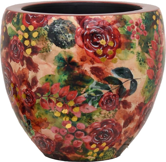 Ter Steege Bloempot Designed By Lammie Metaal Rood-Multicolour D 30 cm H 27 cm