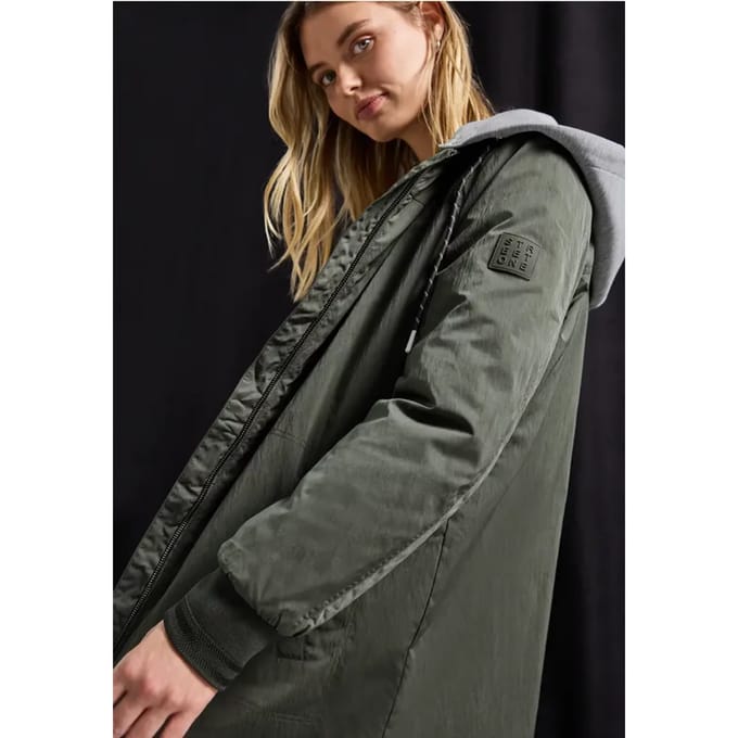 Lange blouson met capuchon