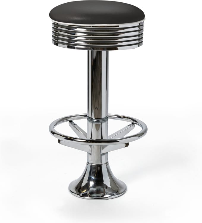 Bel Air Retro Barkruk BS-27 Footring Zwart