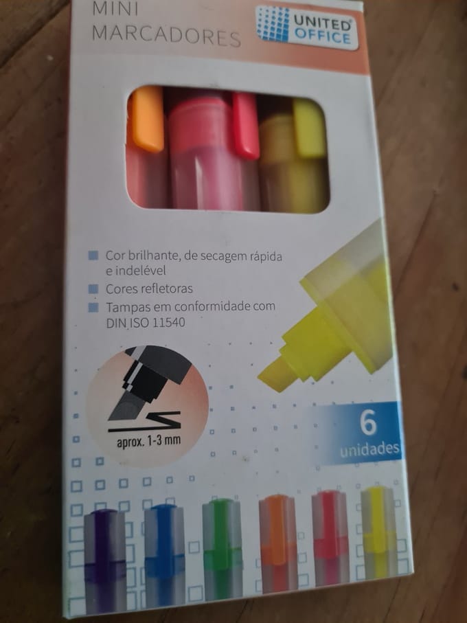 united office mini markeerstiften 6 stuks
