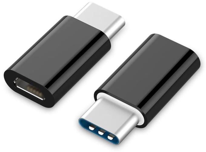 USB-C (m) - USB Micro B (v) adapter - USB2.0 / zwart