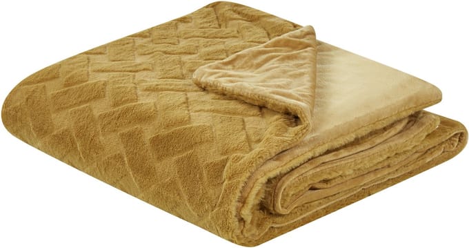 SITAPUR - Bedsprei - Mosterdgeel - 150 x 200 cm - Polyester