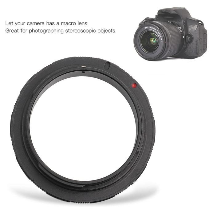 Bague d'adaptation inversée en alliage d'aluminium durable pour prise de vue macro, pour appareil photo reflex numérique à monture Canon EOS EOS-58mm gray