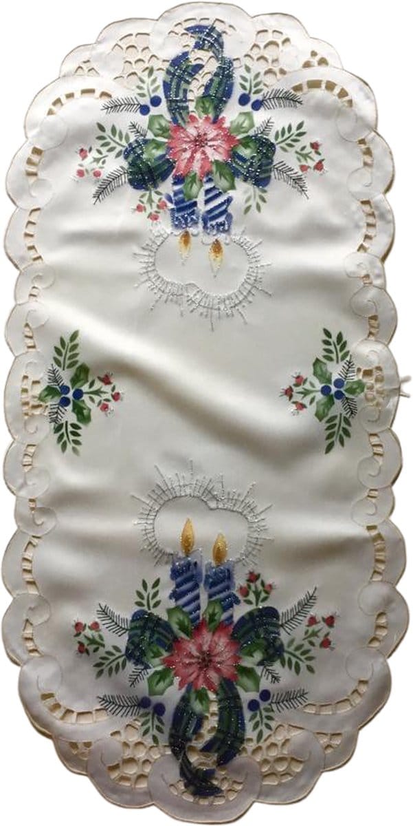 Sfeervolle Kerst Tafelloper / Tafelkleed / Kerstkleed | Kerstloper - 180 x 50 CM - Rood