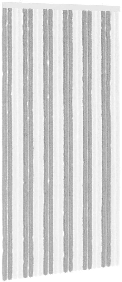 vidaXL - Insecten - Gordijn - Chenille - Grijs - en - wit - 100 - x - 200 - cm - 100% - PP