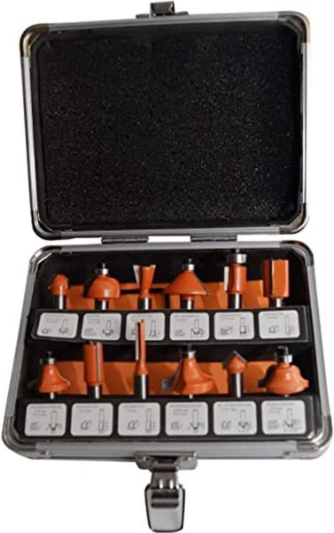 Freesen Set Houtsnijden 12 Delen met 8mm Houtfrees