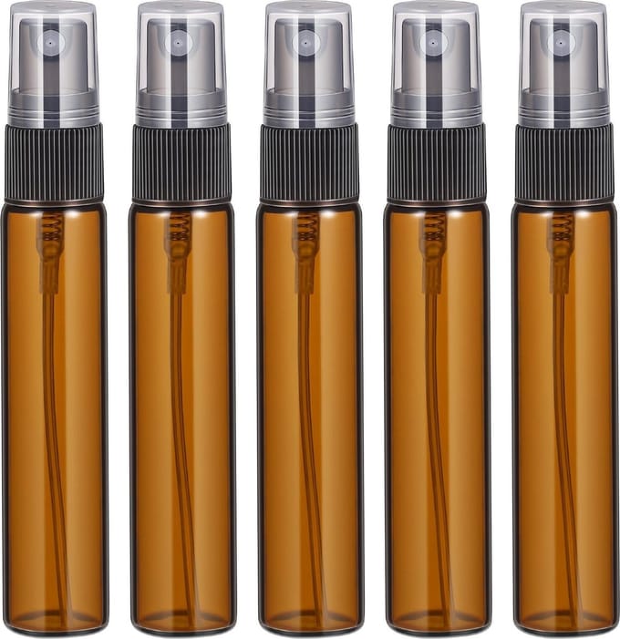 Sprayflesjes 10ml Bruin 50st - Glas - Navulbaar - Amber Spray Flesjes Leeg