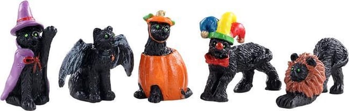 Lemax - Halloween Cats, Set Of 5 - Kersthuisjes & Kerstdorpen