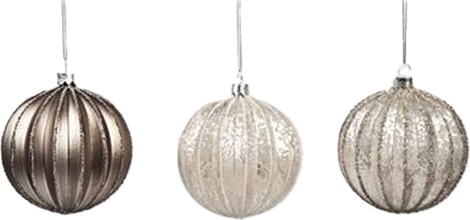 Goodwill Kerstbal Brons-Bruin-Zilver D 10 cm Voordeelaanbod per 3 stuks