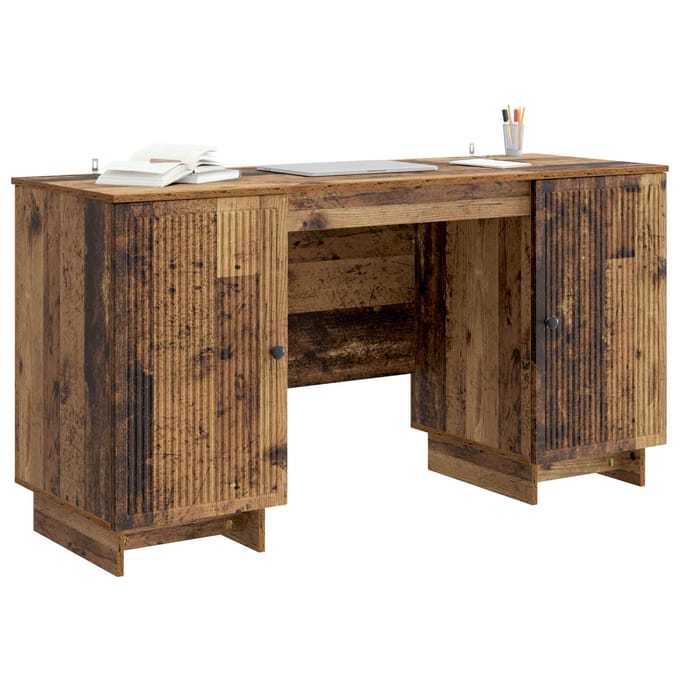 vidaXL - Bureau - Oud - hout - Bewerkt - hout - 142,5 - x - 50 - x - 75 - cm