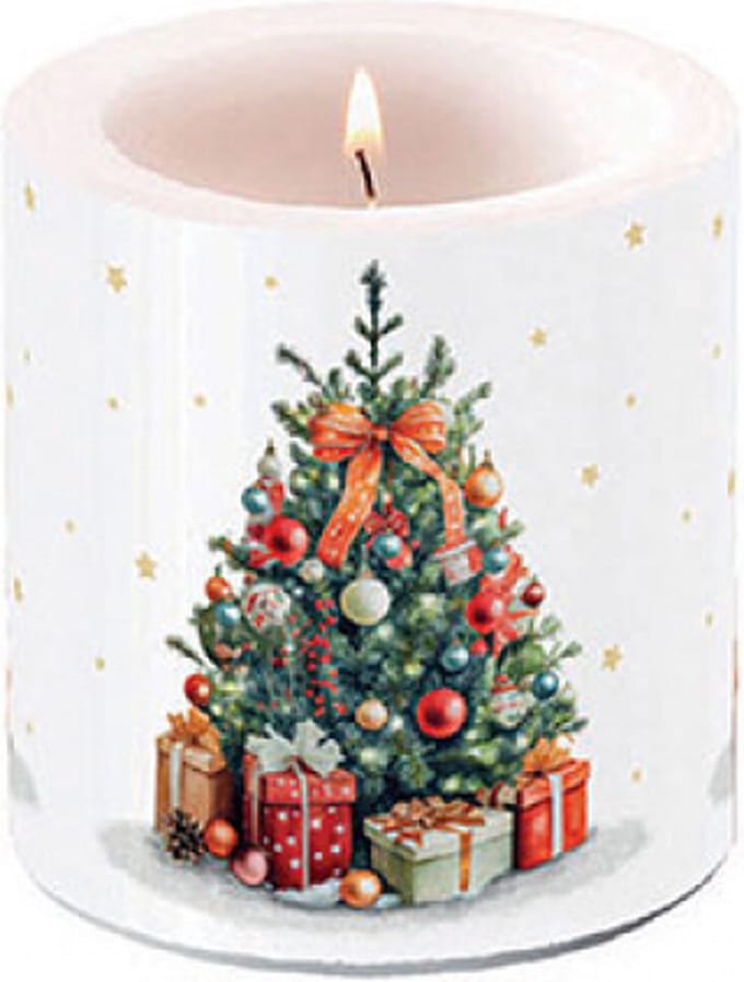Ambiente - kaars - decorated christmas tree - 35 branduren