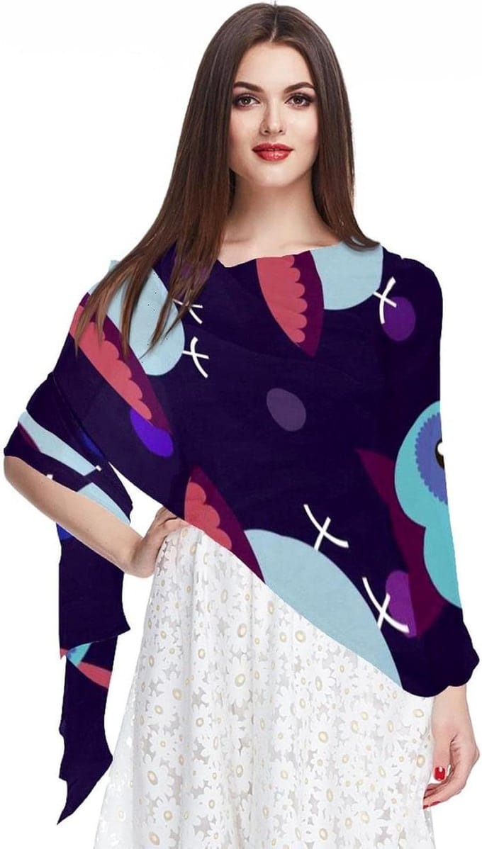 Chiffon Sjaal - Halsdoek Dames - Stijlvol Accessoire - Glad en Zacht - 180x73cm - Multicolor