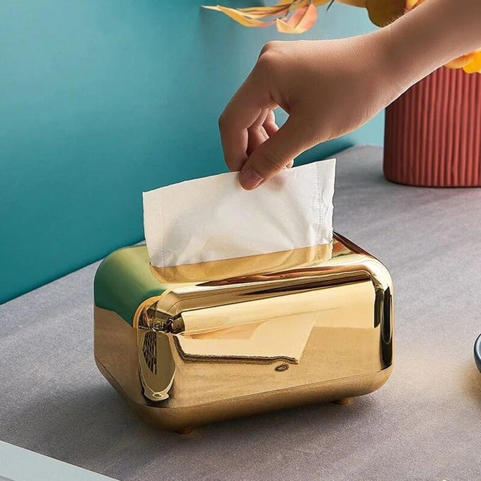 Luxe Tissue Opbergdoos Servethouder Desktop Tissue Box Papieren Case Organizer Desktop Tissue Houder goud