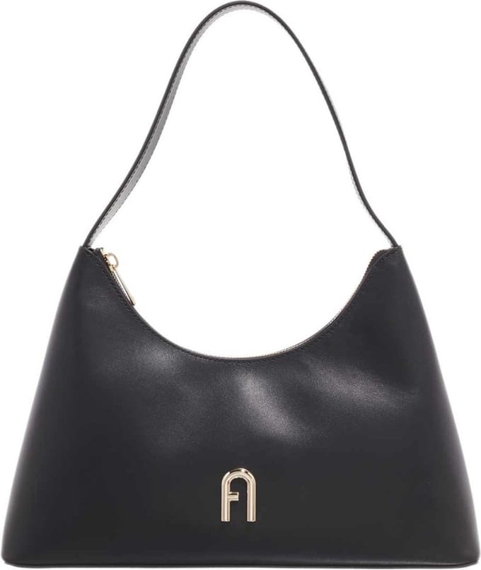 FURLA Leren Schoudertas Diamante Shoulder Bag Nero Zwart